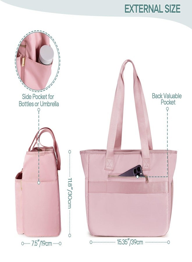 Fasrom Wearable Breast Pump Tote Bag Compatible with Medela Pump in Style and Accessories, Pumping Bag with 15.6” Laptop Sleeve for Work Moms to Carry Pump Parts, Pink (Patent Design, Empty Bag Only) - Image 4